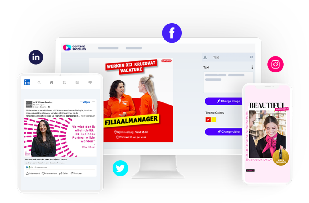 A.S. Watson employer branding social media templates in Content Stadium tool