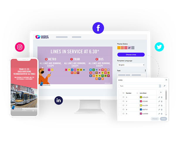 STIB-MIVB social media templates in the Content Stadium tool