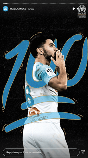 Olympique de Marseille football player wallpaper on Instagram Stories