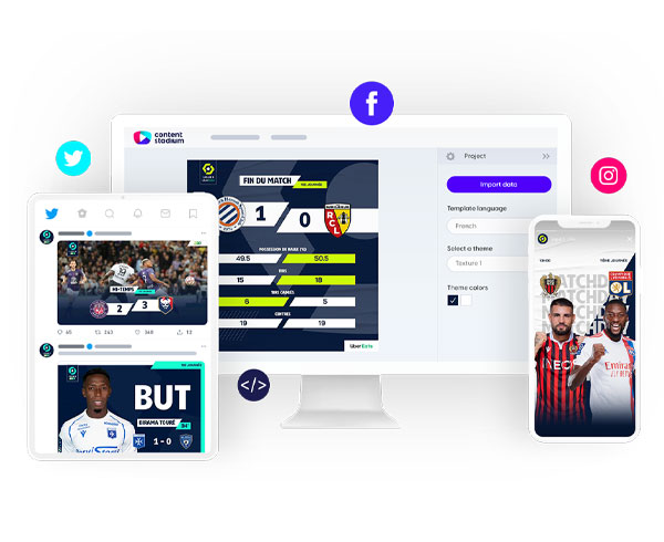 LFP's Ligue 1 and Ligue 2 social media content and templates in Content Stadium