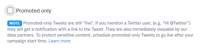 Uncheck promoted-only box to create organic Twitter carousel