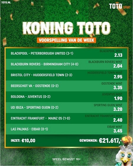TOTO sports betting odds of the week social media post