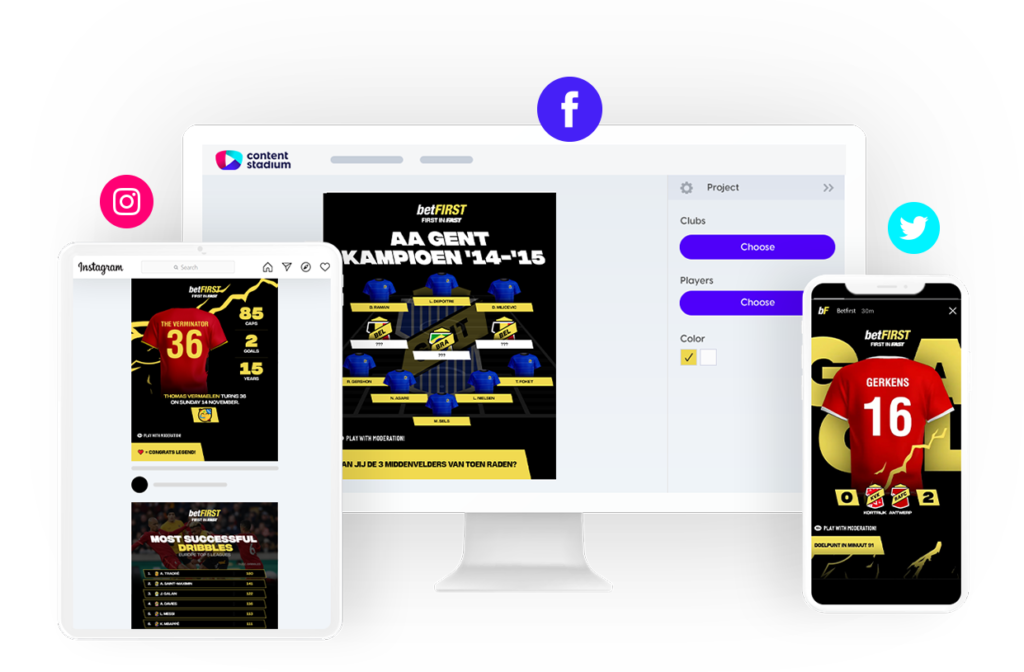 betFIRST sports betting social media posts and templates in the Content Stadium tool