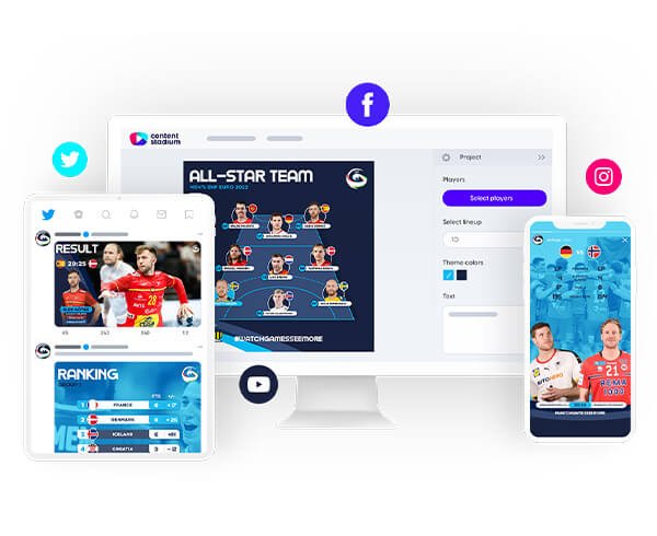 EHF social media visuals and template in the Content Stadium tool