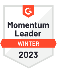 G2 Momentum Leader Winter 2023 badge