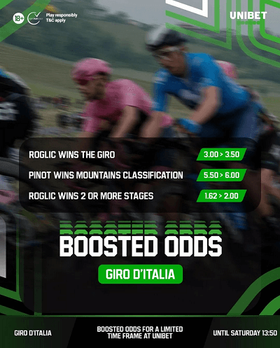Boosted odds betting content post idea by Unibet Belgium on Instagram