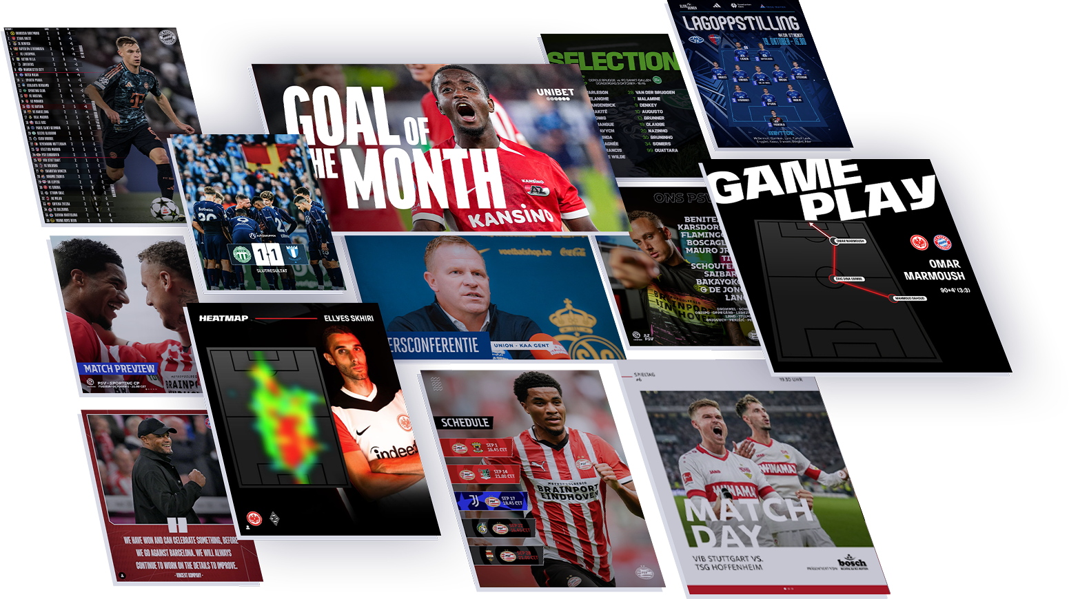 Sports social media images from Content Stadium, football content creation platform